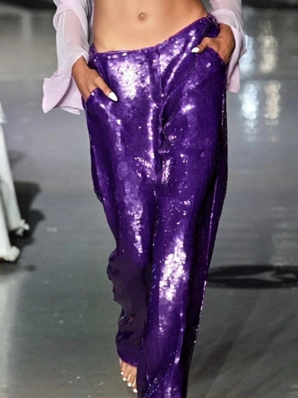 LaQuan Smith Sequin purple pant